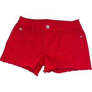 Justice Cutoff Red Denim Jean Shorts - Size 12 Regular‎